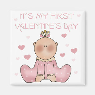 Baby Girl 1e Valentijnsdag Magneet