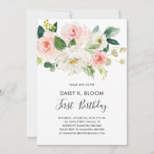 Baby Girl 1st Birthday Party Invitation (Devant)