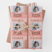 Baby Girl 1st Birthday Pink Scrapbooking Inpakpapier Vel (In situ)