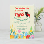 Baby girl 2e anniversaire coccinelle invitation (Debout devant)