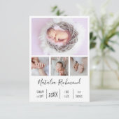 Baby Girl 4 Faire-part de naissance photo (Debout devant)