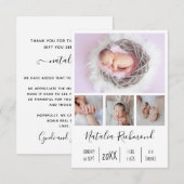 Baby Girl 4 Faire-part de naissance photo (Devant / Derrière)