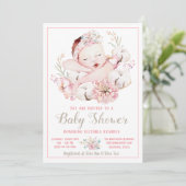 Baby Girl Aquarelle Bébé Douche Invitations (Debout devant)