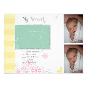Baby Girl Arrival Scrapbook Titre Page Photo Impri