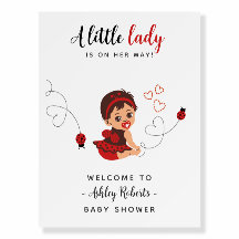 Baby Girl As Red Ladybug Baby shower Affiche de bi