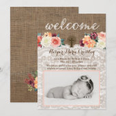 Baby Girl Automne Automne Cartes Faire-part de nai (Devant / Derrière)