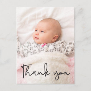 Baby Girl Baby shower bedankt Aangepaste foto Briefkaart
