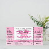 Baby Girl Baby shower Concert Billet Invitation (Debout devant)