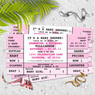Baby Girl Baby shower Concert Billet Invitation