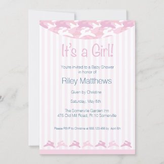 Baby Girl Baby shower Invitation Kaart