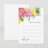 Baby Girl Baby shower Jeu Carte de prière Coeur (Devant / Derrière)