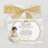 Baby Girl Baptism Christening Communion Merci (Devant / Derrière)