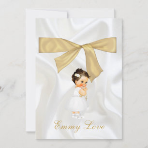 Baby Girl Baptism Christening Gold Cross Dank je Kaart