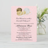 Baby Girl Baptism Christening Invitations PINK 179 (Debout devant)