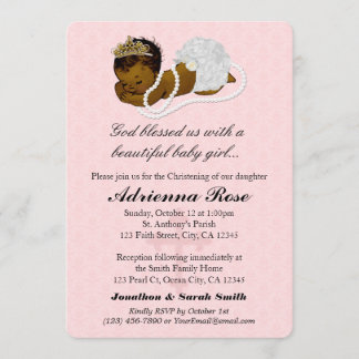 Baby Girl Baptism Christening Invitations PINK 182 Kaart