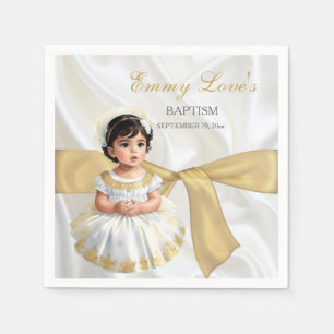 Baby Girl Baptism Christening White en Gold Servet
