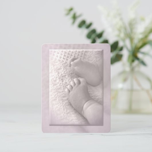 Baby Girl Baptism Invitation Kaart (Staand voorkant)