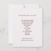 Baby Girl Baptism Invitation Kaart (Achterkant)