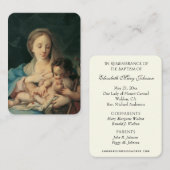 Baby Girl Baptismal Souvenir Carte Sainte (Devant / Derrière)