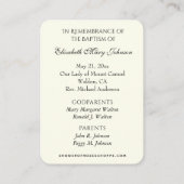 Baby Girl Baptismal Souvenir Carte Sainte (Dos)