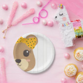 Baby Girl Beer Green & Gold Baby shower Papieren Bordje (Feest)