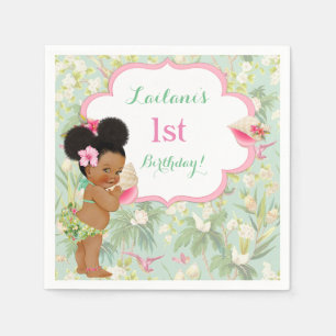 Baby Girl Bikini Tropical Luau Hawaiian Puffs Servet