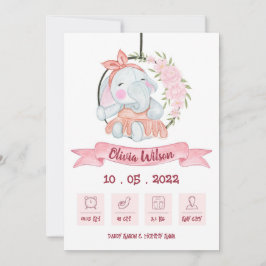 Baby Girl Birth Annoucement Aankondiging