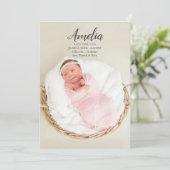 Baby Girl Birth Announcement Briefkaart (Staand voorkant)