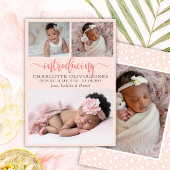 Baby Girl Birth Announcement Photo Collage Card Aankondiging