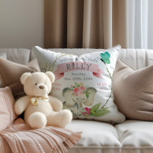 Baby Girl Birth Stats Cute Elephant