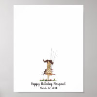Baby Girl Birthday Fingerprint livre d'or