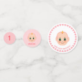 Baby Girl Birthday op roze en wit Confetti (Voorkanten)