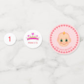 Baby Girl Birthday op roze en wit Confetti (Achterkanten)