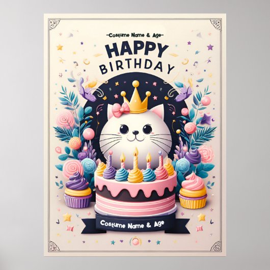 Baby Girl Birthday Poster (Voorkant)