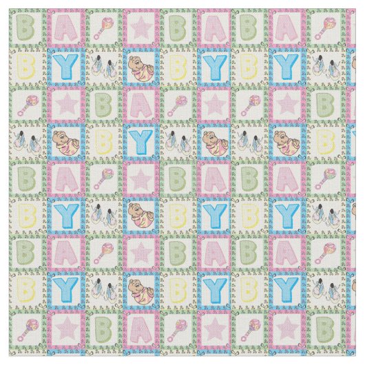 Baby Girl Blocks Stof (Close Up)