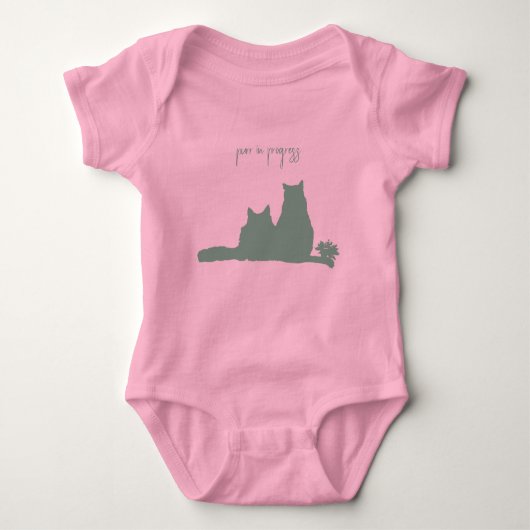 Baby Girl Body Suit with Cat Design (Devant)