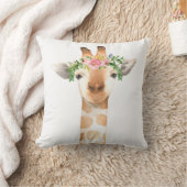 Baby Girl Boho Giraffe Floral Zoo Nursery Pillow Kussen (Deken)