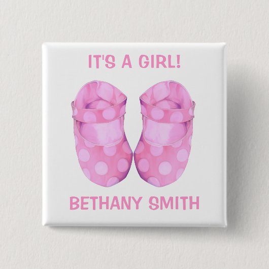 Baby Girl Booties Button (Voorkant)
