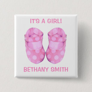 Baby Girl Booties Button