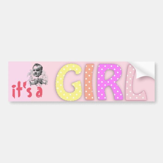Baby Girl Bumpersticker (Voorkant)