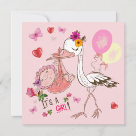 Baby girl card feestdagenkaart
