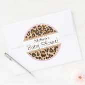 Baby Girl Cheetah Imprimer Baby shower Étiquette (Enveloppe)