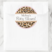 Baby Girl Cheetah Imprimer Baby shower Étiquette (Sac)