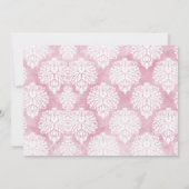  Baby Girl Chic Damask Birthday Uitnodiging (Achterkant)
