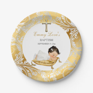Baby Girl Christening Baptism Gold Silver Papieren Bordje