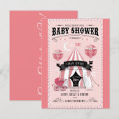 Baby Girl Circus Baby shower Invitation (Devant / Derrière)