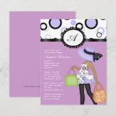 Baby Girl Cute Baby shower Invites Kaart (Voorkant / Achterkant)