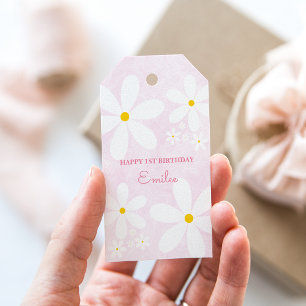 Baby Girl Daisy (roze) Cadeaulabel