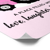 Baby Girl Doodle Pink Boerderij Tractor Name Nurse Poster (Hoek)