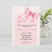 Baby Girl Douche Invitation Coquette Bow esthétiqu (Debout devant)